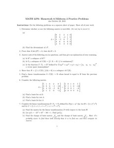 MATH 2270: Homework 8/Midterm 2 Practice Problems
