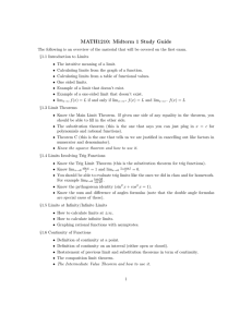 MATH1210: Midterm 1 Study Guide