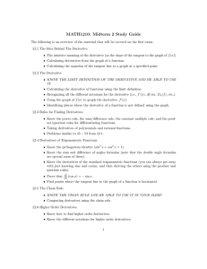 MATH1210: Midterm 2 Study Guide