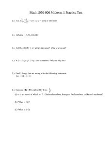 Math 1050-006 Midterm 1 Practice Test