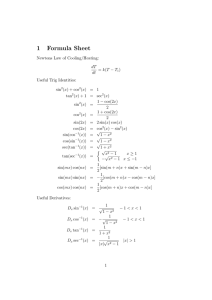 1 Formula Sheet