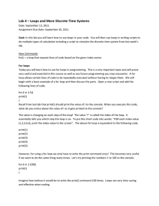 Lab 4 – Loops and More Discrete Time Systems