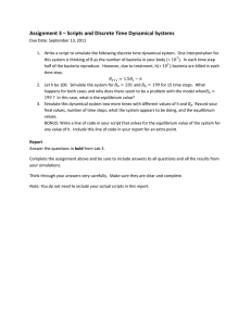 Assignment 3 – Scripts and Discrete Time Dynamical Systems