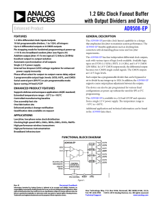 1.2 GHz Clock Fanout Buffer with Output Dividers and Delay AD9508-EP Enhanced Product