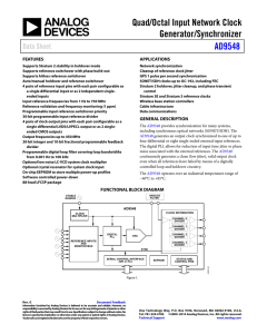 Quad/Octal Input Network Clock Generator/Synchronizer AD9548 Data Sheet