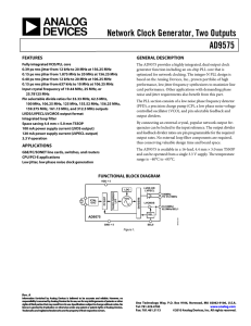 Network Clock Generator, Two Outputs AD9575  FEATURES