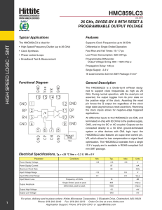HMC859LC3 T 26 GHz, DIVIDE-BY-8 WITH RESET &amp; PROGRAMMABLE OUTPUT VOLTAGE