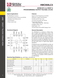 HMC959LC3 t DIVIDE-BY-4 w/ RESET &amp; PROGRAMMABLE OUTPUT VOLTAGE, 26 GHz