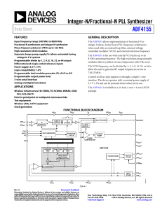 Integer-N/Fractional-N PLL Synthesizer ADF4155 Data Sheet FEATURES