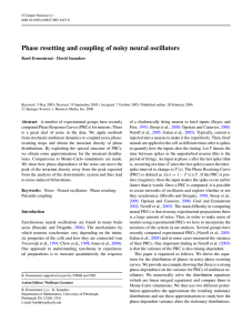 Phase resetting and coupling of noisy neural oscillators Bard Ermentrout