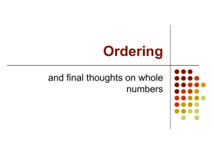 Ordering and final thoughts on whole numbers