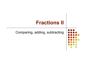 Fractions II Comparing, adding, subtracting