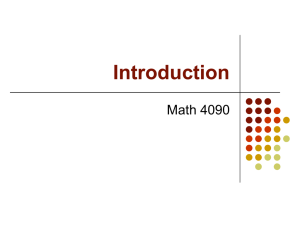 Introduction Math 4090