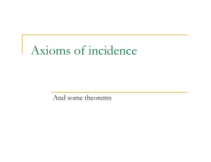 Axioms of incidence And some theorems