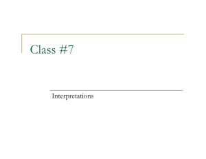 Class #7 Interpretations