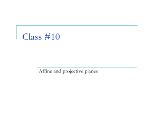 Class #10 Affine and projective planes