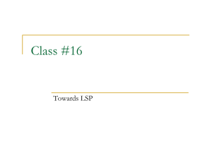 Class #16 Towards LSP