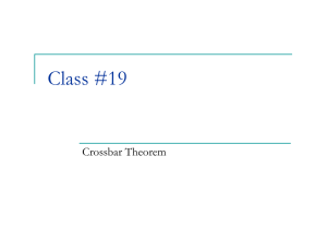 Class #19 Crossbar Theorem
