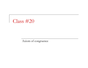 Class #20 Axiom of congruence