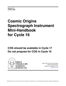 Cosmic Origins Spectrograph Instrument Mini-Handbook