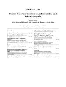 Marine biodiversity: current understanding and future research THEME SECTION Idea: