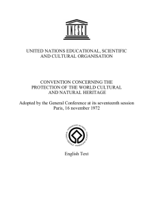 UNITED NATIONS EDUCATIONAL, SCIENTIFIC AND CULTURAL ORGANISATION  CONVENTION CONCERNING THE