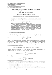 Fractal properties of the random string processes Dongsheng Wu and Yimin Xiao