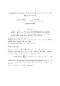 Asymptotic Properties and Hausdorff dimensions of Fractional Brownian Sheets Antoine Ayache Yimin Xiao