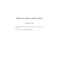 Topics in random matrix theory Terence Tao 90095