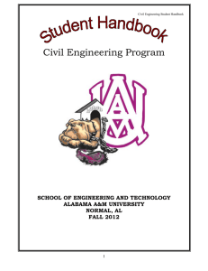 Civil Engineering Program SCHOOL OF ENGINEERING AND TECHNOLOGY ALABAMA A&amp;M UNIVERSITY