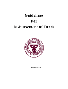 Guidelines For Disbursement of Funds