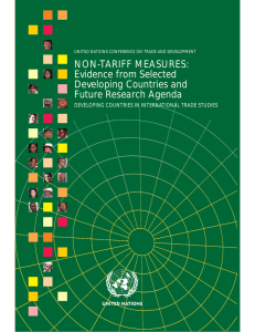 NON-TARIFF MEASURES: Evidence from Selected Developing Countries and Future Research Agenda