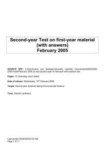 Second-year Test on first-year material (with answers) February 2005