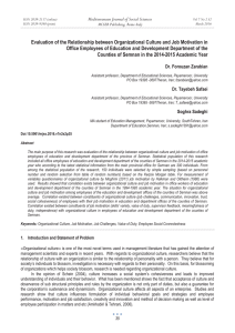 Evaluation of the Relationship between Organizational Culture and Job Motivation... Office Employees of Education and Development Department of the