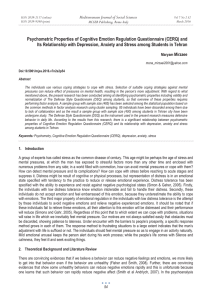 Psychometric Properties of Cognitive Emotion Regulation Questionnaire (CERQ) and