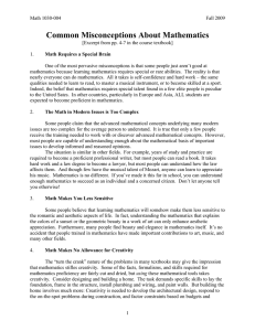 Common Misconceptions About Mathematics