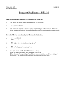 Practice Problems - 8/31/10