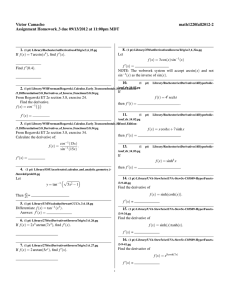 Victor Camacho math1220fall2012-2 Assignment Homework 3 due 09/13/2012 at 11:00pm MDT 1.