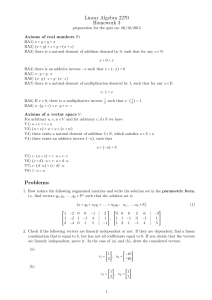 Linear Algebra 2270 Homework 3 R