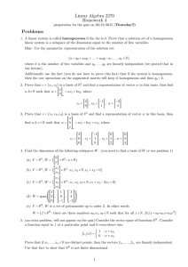 Linear Algebra 2270 Homework 4 Problems: