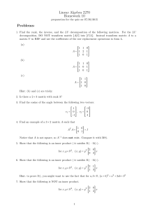Linear Algebra 2270 Homework 10 Problems: