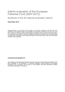 Interim evaluation of the European Fisheries Fund (2007-2013) December 2011