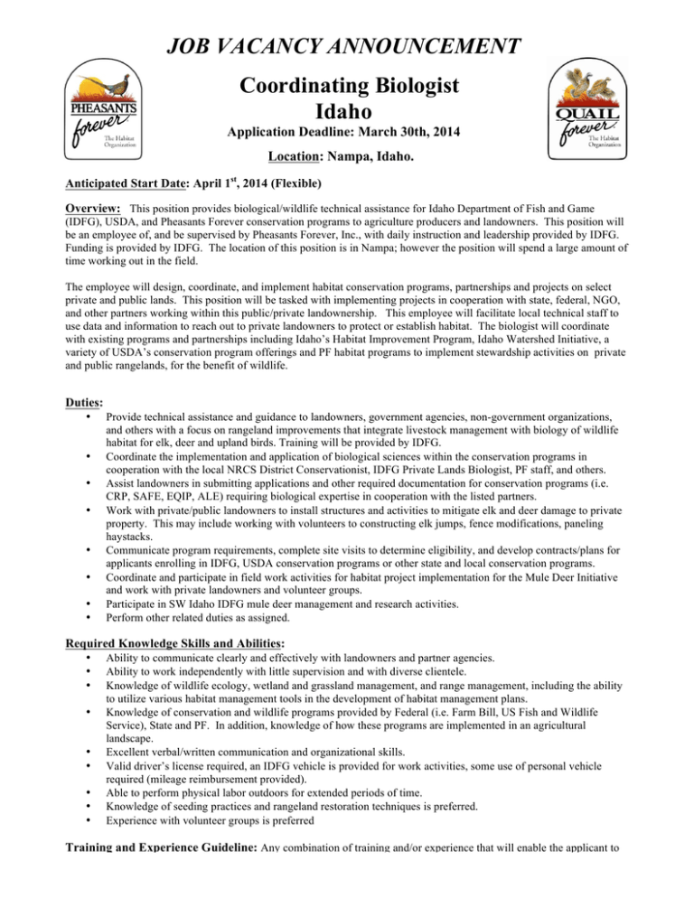 job-vacancy-announcement-coordinating-biologist-idaho