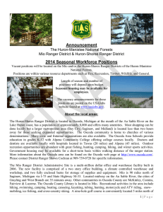 Announcement 2014 Seasonal Workforce Positions  The Huron-Manistee National Forests