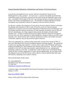 Summer Internship Opportunity in Epidemiology and Ecology of Tick-borne Diseases