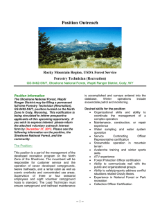 Position Outreach Rocky Mountain Region, USDA Forest Service Forestry Technician (Recreation)