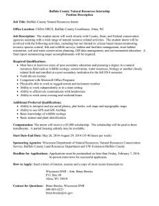 Buffalo County Natural Resources Internship Position Description  Job Title: