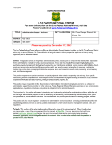 LOS PADRES NATIONAL FOREST Please respond by December 17, 2013