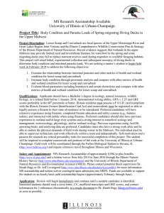 MS Research Assistantship Available University of Illinois at Urbana-Champaign Project Title: