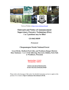 Outreach and Notice of Announcement Supervisory Forestry Technician (Fire)